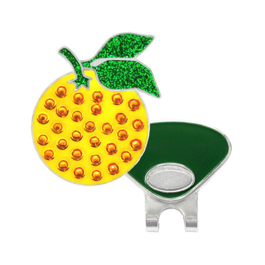 Orange Fruit Golf Ball Marker with Swarovski Crystals by Navika