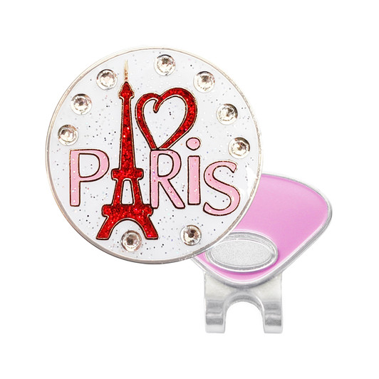 Paris Themed Golf Ball Marker with Swarovski Crystals by Navika