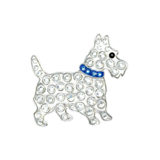 Scottie Dog Golf Ball Marker with Swarovski Crystals by Navika