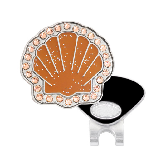 Bronze Sea shell Golf Ball Marker with Swarovski Crystals by Navika