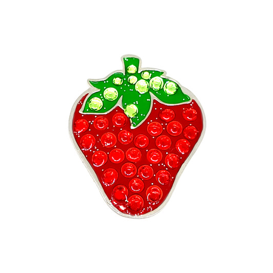 Strawberry Fruit Golf Ball Marker with Swarovski Crystals by Navika