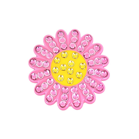 Sunflower Pink Ball Marker adorned with Crystals from Swarovski®- with Hat Clip