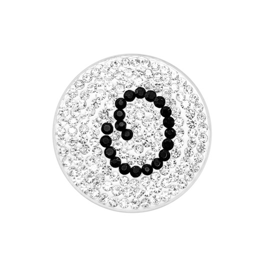 Initial "O" Black Micro Pave Crystal Ball Marker with Hat Clip