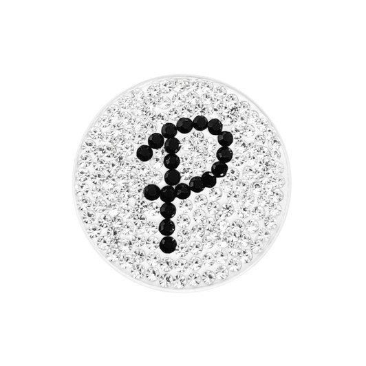 Initial "P" Black Micro Pave Crystal Ball Marker with Hat Clip