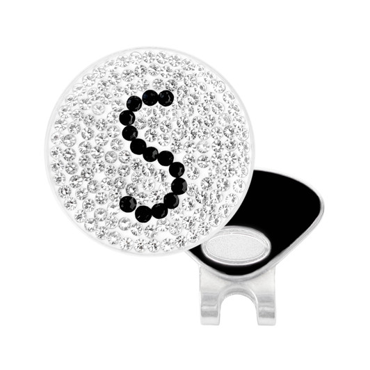 Initial "S" Black Micro Pave Crystal Ball Marker with Hat Clip