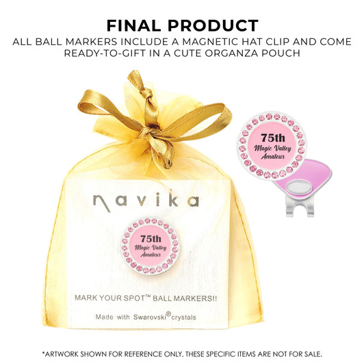 Custom Print Logo or Text Swarovski Crystal Ball Marker - 12 Piece Minimum