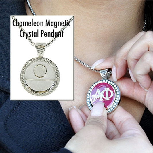 Delta Gamma Sorority Magnetic Ball Marker Crystal Encrusted Necklace