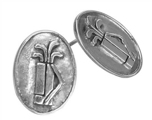 Sterling Silver Golf Bag Stud Earrings