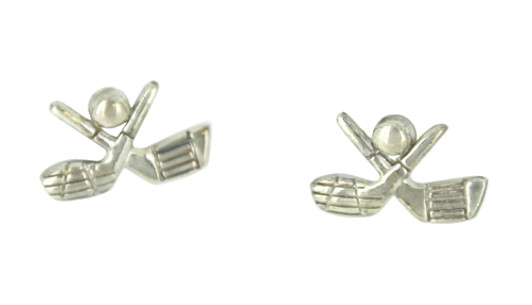 Sterling Silver Crossed Clubs Stud Earrings with Golf Ball *ONLY 15 LEFT* Sterling Silver Crossed Clubs Stud Earrings with Golf Ball *ONLY 15 LEFT*