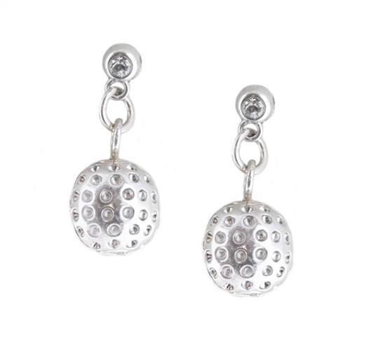 Silver Golf Ball Earrings