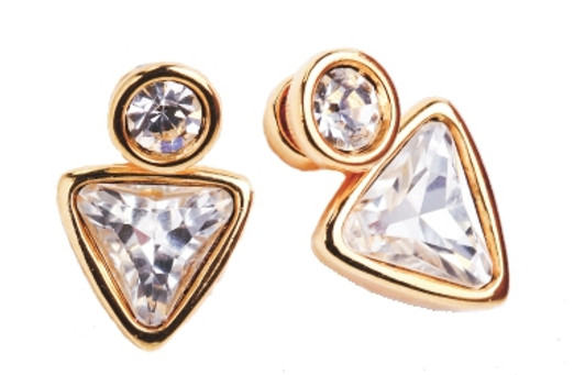 Crystal Stud & Triangle Earrings