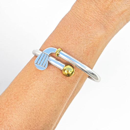 Golf Jewelry .925 Sterling Silver Golf Bangle - Fine Jewelry