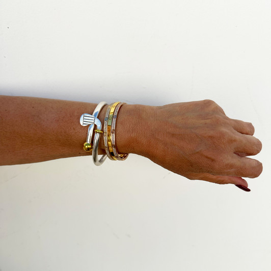 Golf Jewelry .925 Sterling Silver Golf Bangle - Fine Jewelry