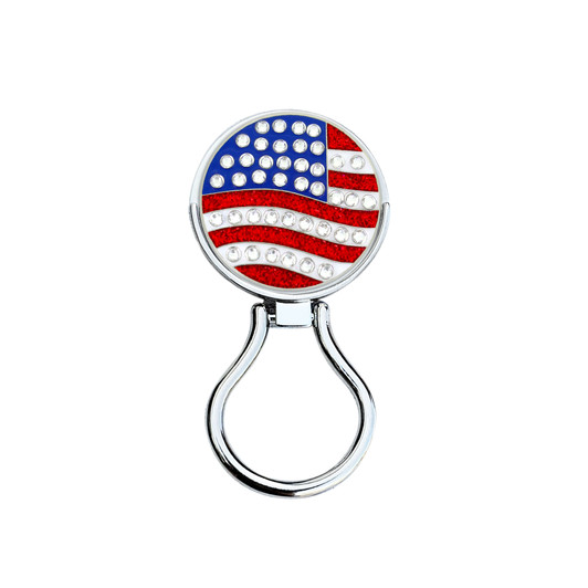 Eyeglass Holder With Removable USA Flag Crystal Ball Marker Eyeglass Holder With Removable USA Flag Crystal Ball Marker