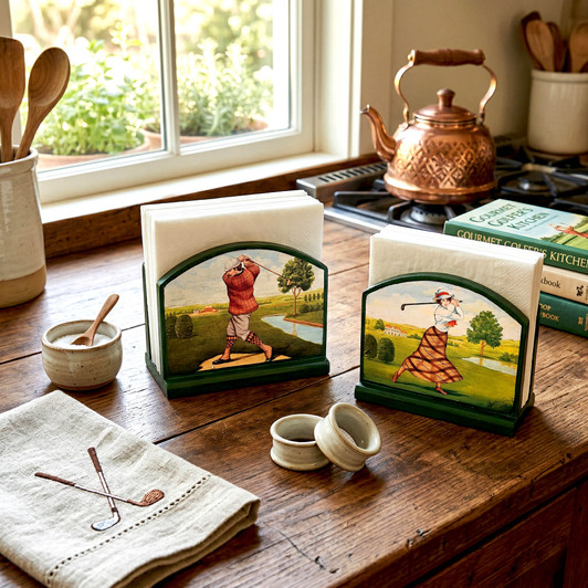 Vintage Golfing Gent Mail/Napkin Holder