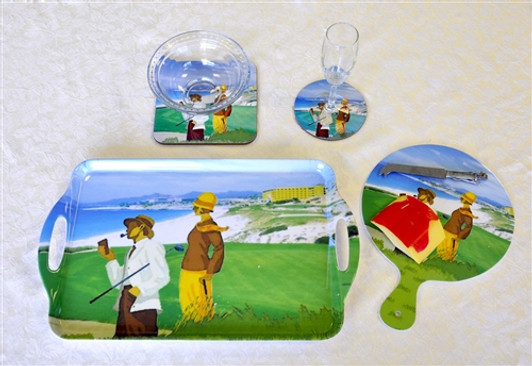 Vintage Beachside Golf Serving Tray