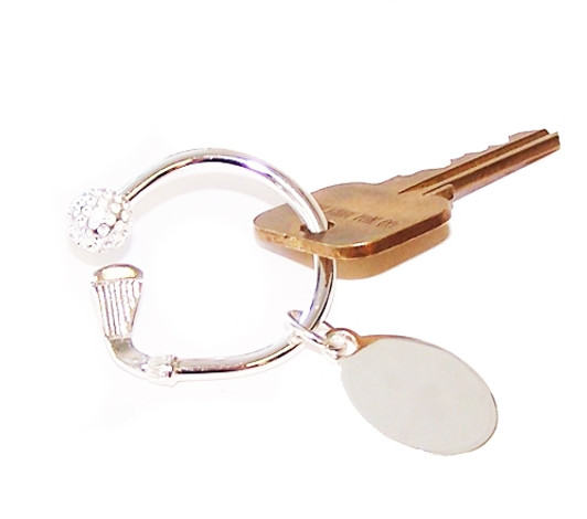 Silver Bent Golf Club & Ball Key Chain Silver Bent Golf Club & Ball Key Chain