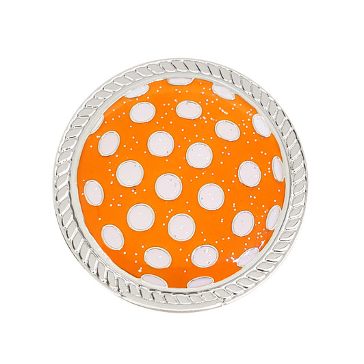 Polka Dot (Orange & White) Glitzy Magnetic Kicks Candy Shoe Ball Marker