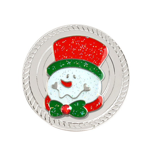 Snowman Magnetic Glitzy Kicks Candy Shoe Ball Marker adorned with Crystals from Swarovski®