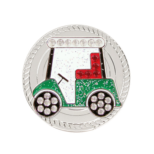 Golf Cart Magnetic Kicks Candy Shoe Ball Marker adorned with Crystals from Swarovski®