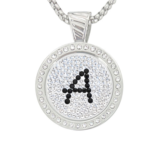 Chameleon Magnetic Necklace with Interchangeable "A" Micro Pave Crystal Golf Ball Marker in Black