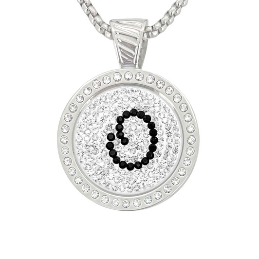 Chameleon Magnetic Necklace with Interchangeable "O" Micro Pave Crystal Golf Ball Marker in Black