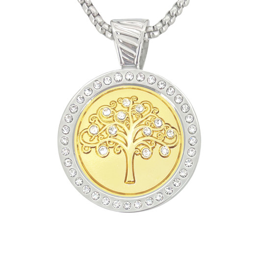Chameleon Magnetic Necklace with Interchangeable  Swarovski Crystal Ball Marker Tree Of Life