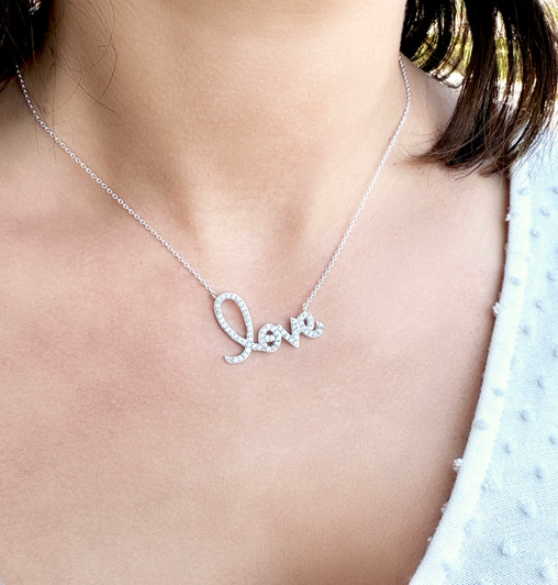 Silver Plated Endless Love Cubic Zirconia Necklace