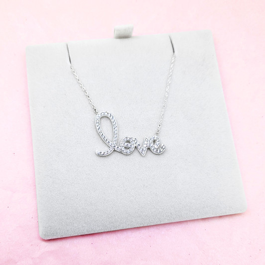 Silver Plated Endless Love Cubic Zirconia Necklace