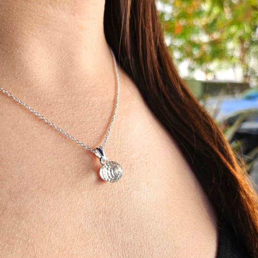 Faceted Clear Crystal Golf Ball Necklace