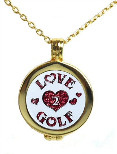 Live Love Life Gold Necklace with Glitzy Love 2 Golf Charm