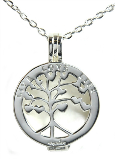 Live Love Life Silver Necklace with White Queen of the Course adorned with Crystals from Swarovski® Charm