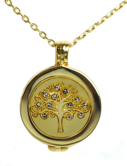 Live Love Life Gold Necklace with Gold Tree of Life adorned with Crystals from Swarovski® Charm