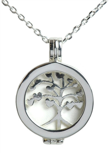 Live Love Life Silver Necklace with Tree of Life adorned with Crystals from Swarovski® Charm