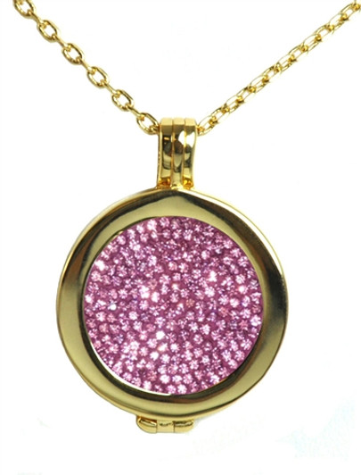 Live Love Life Gold Necklace with Just Rosy Micro Pave Crystal Charm