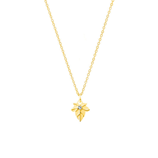 Navika Gold Ivy Leaf Charm Necklace