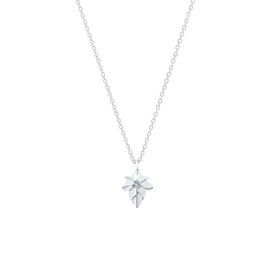 Navika Silver Ivy Leaf Charm Necklace