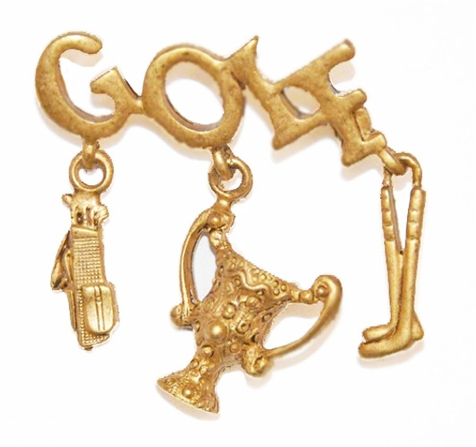 GOLF with Dangling Charms Pin