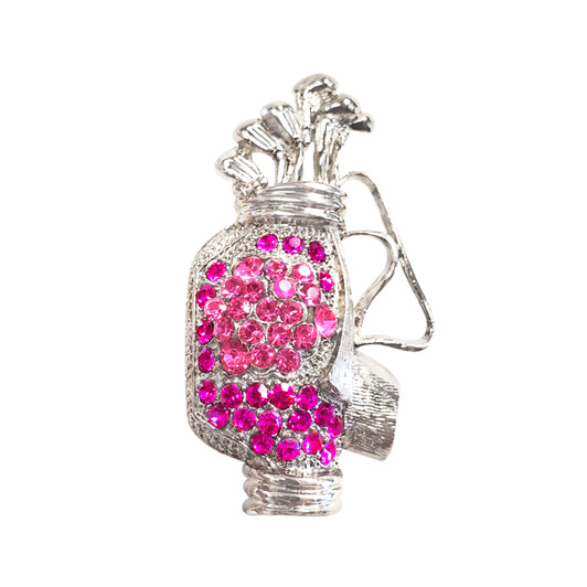 Classic Pink Crystal Golf Bag Pin Classic Pink Crystal Golf Bag Pin