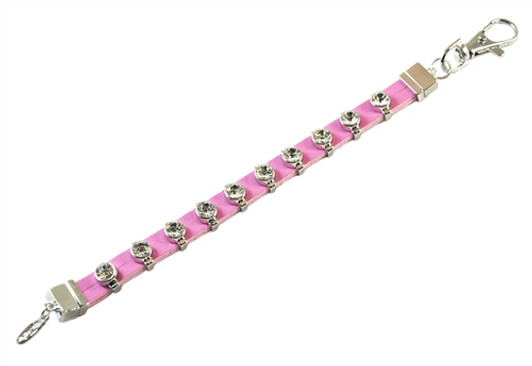 Pink Leather Crystal Bead Stroke Counter