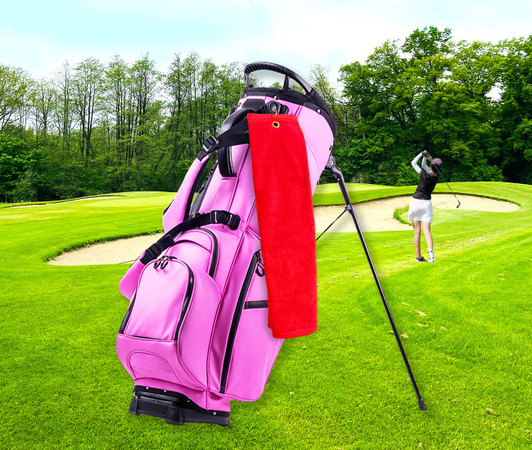 Golf Towel - PLAIN Red Terry Cloth Athletic Sports Towel