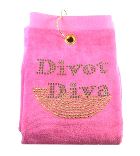 Golf Towel - Divot Diva Crystal Terry Cloth Golf Towel