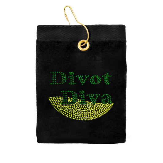 Golf Towel - Divot Diva Crystal Terry Cloth Golf Towel
