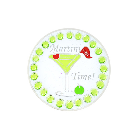 Martini Time Ball Marker adorned with Crystals from Swarovski®- with Hat Clip