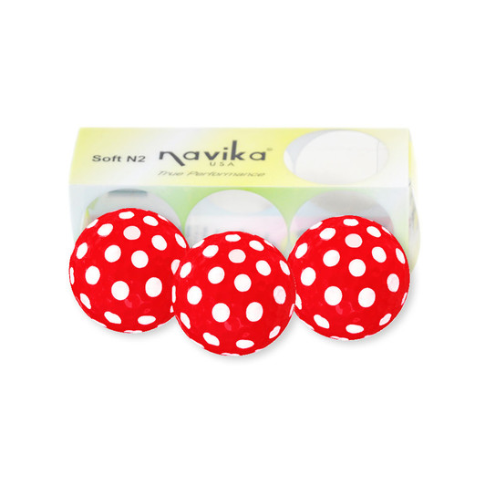 Golf Balls - Red Golf Balls With White Polka Dots