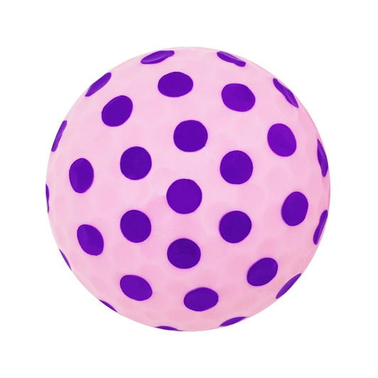 Gift Set - Pink/Purple Polka Dot Golf Ball with Champagne tee & Black Microfiber Towel