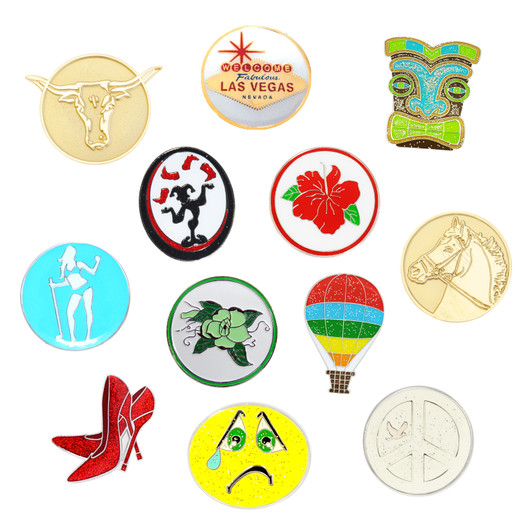 Overstock Sale - Dozen Assorted Ball Markers (No hat clip)