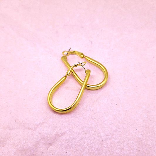 Matte Gold Teardrop Hoop Earrings Matte Gold Teardrop Hoop Earrings
