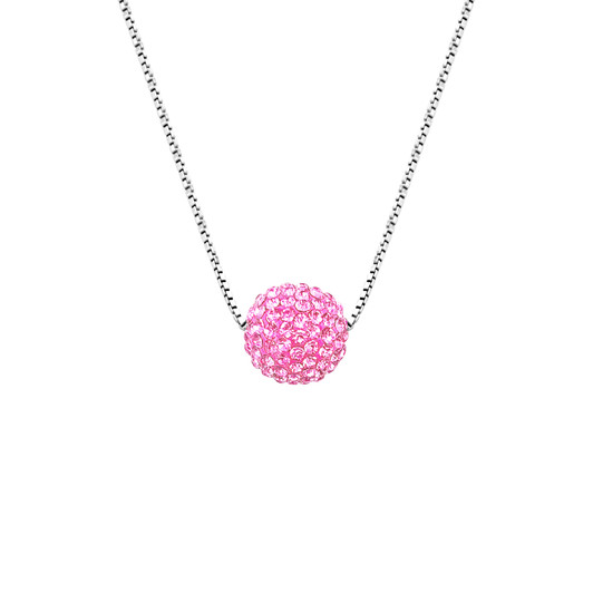 Pink Crystal Golf Ball Necklace