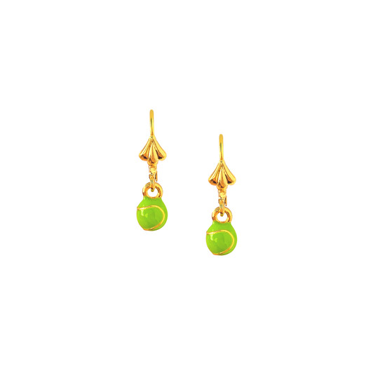 Gold Tennis Ball Earrings